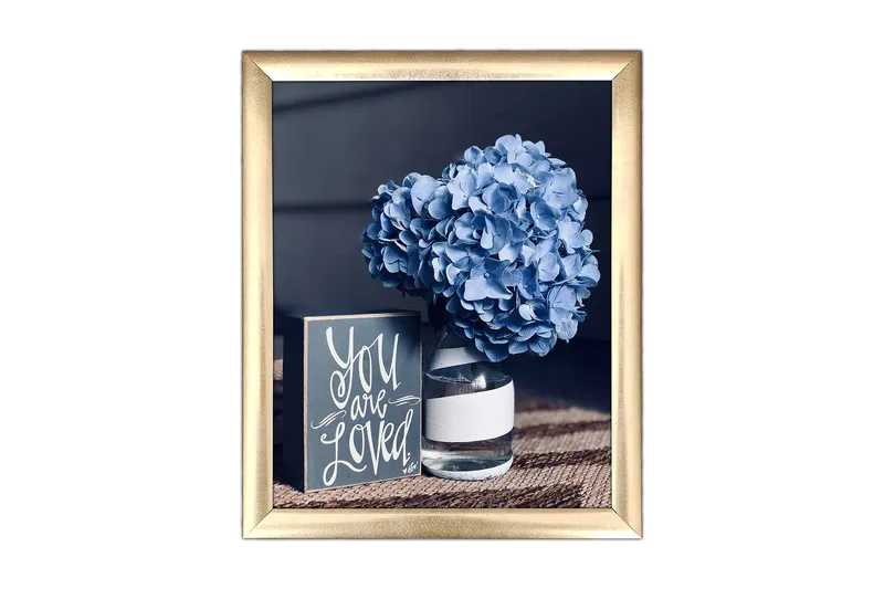 Billede Blomster med ramme flerfarvet, 22,3x52,8 cm