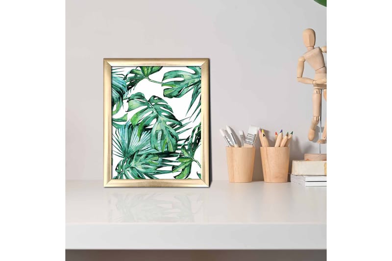 Billede Blomster med ramme flerfarvet - 22,3x52,8 cm - Boligtilbehør - Billeder & kunst