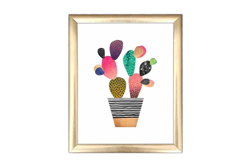 Billede Blomster med ramme flerfarvet - 22,3x52,8 cm - Boligtilbehør - Billeder & kunst