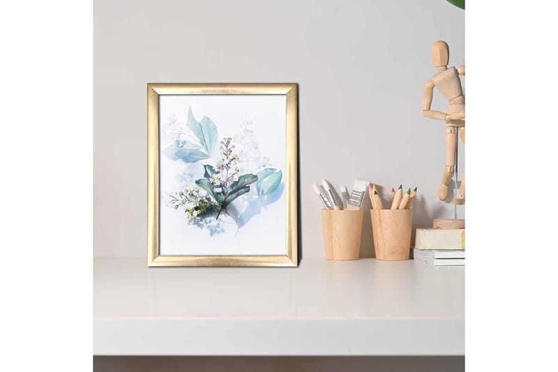 Billede Blomster med ramme flerfarvet - 22,3x52,8 cm - Boligtilbehør - Billeder & kunst