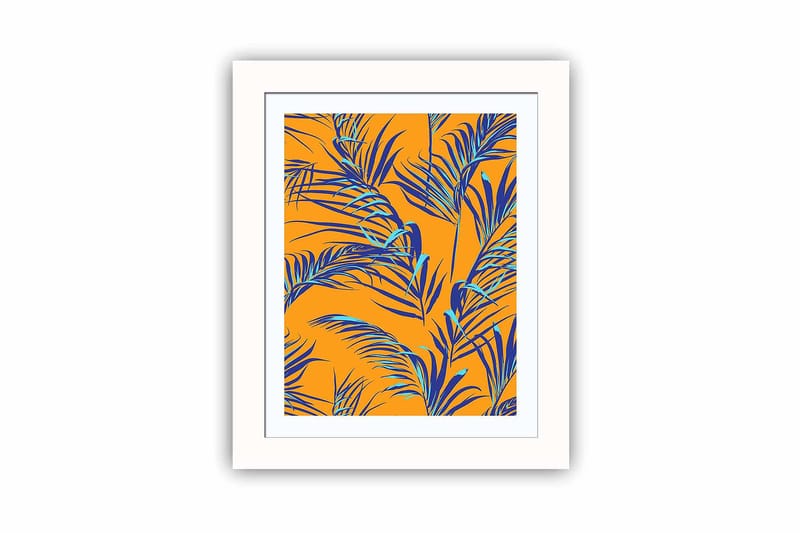 Billede Blomster med ramme flerfarvet - 22,3x52,8 cm - Boligtilbehør - Billeder & kunst
