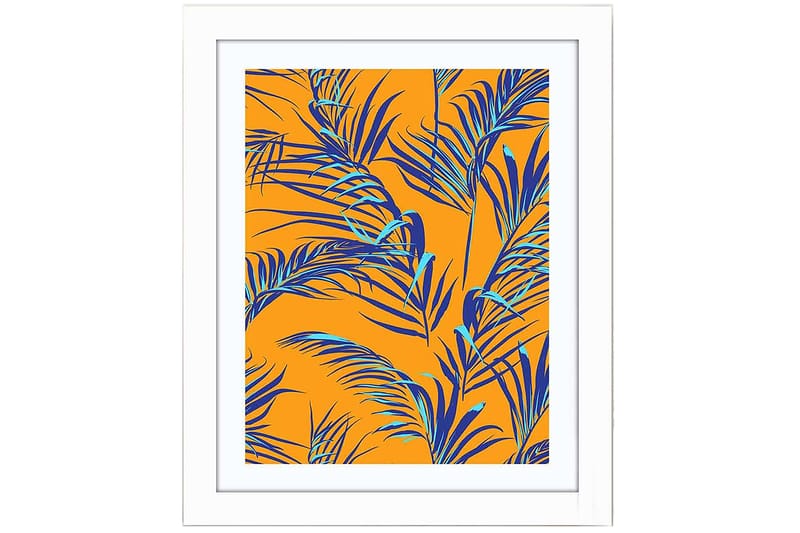 Billede Blomster med ramme flerfarvet - 22,3x52,8 cm - Boligtilbehør - Billeder & kunst