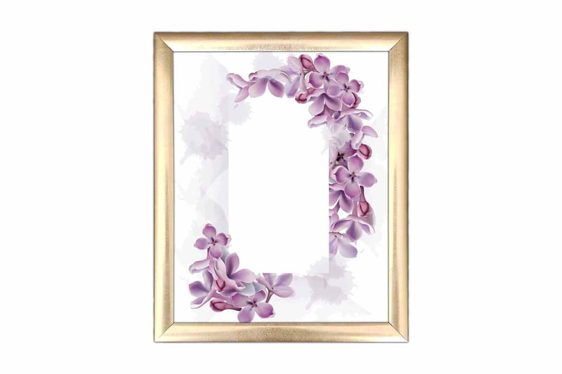 Billede Blomster med ramme flerfarvet - 22,3x52,8 cm - Boligtilbehør - Billeder & kunst