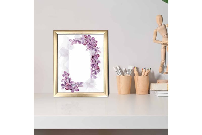 Billede Blomster med ramme flerfarvet - 22,3x52,8 cm - Boligtilbehør - Billeder & kunst