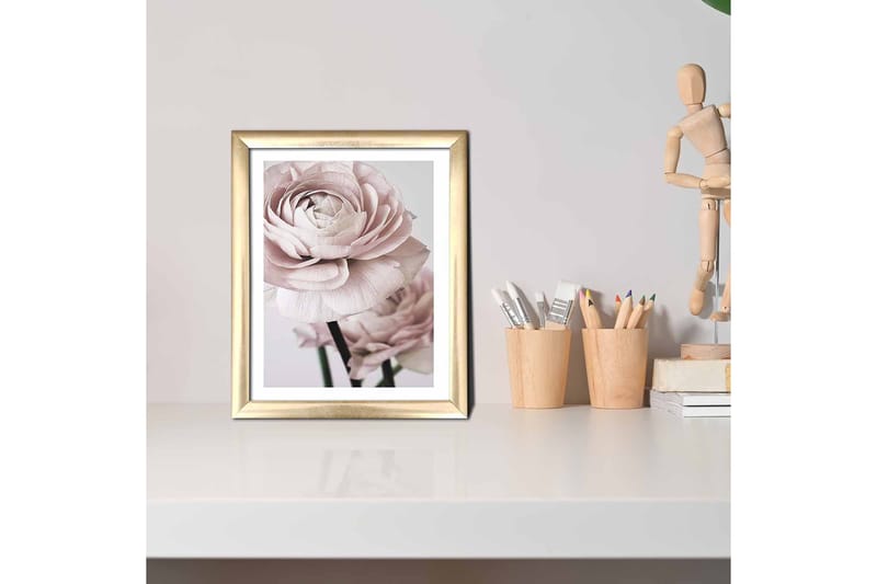 Billede Blomster med ramme flerfarvet - 22,3x52,8 cm - Boligtilbehør - Billeder & kunst