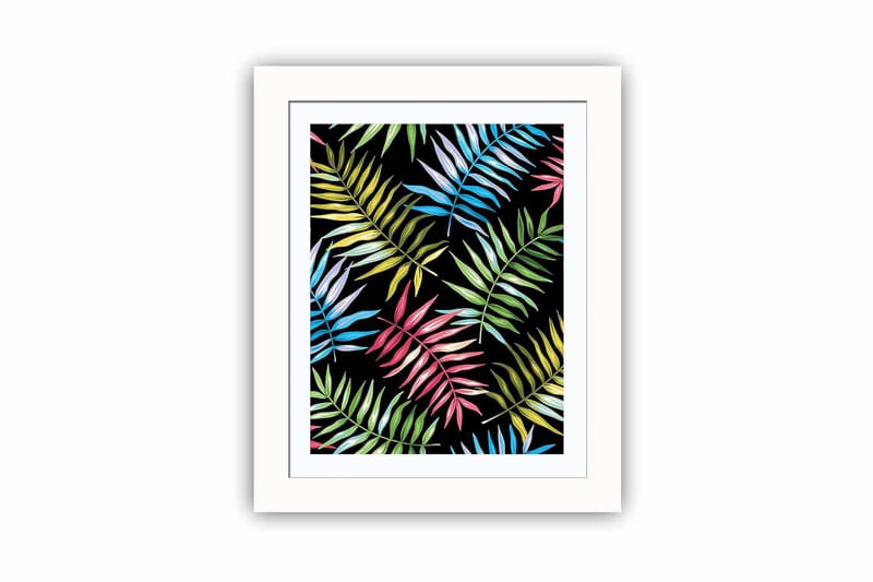Billede Blomster med ramme flerfarvet - 22,3x52,8 cm - Boligtilbehør - Billeder & kunst