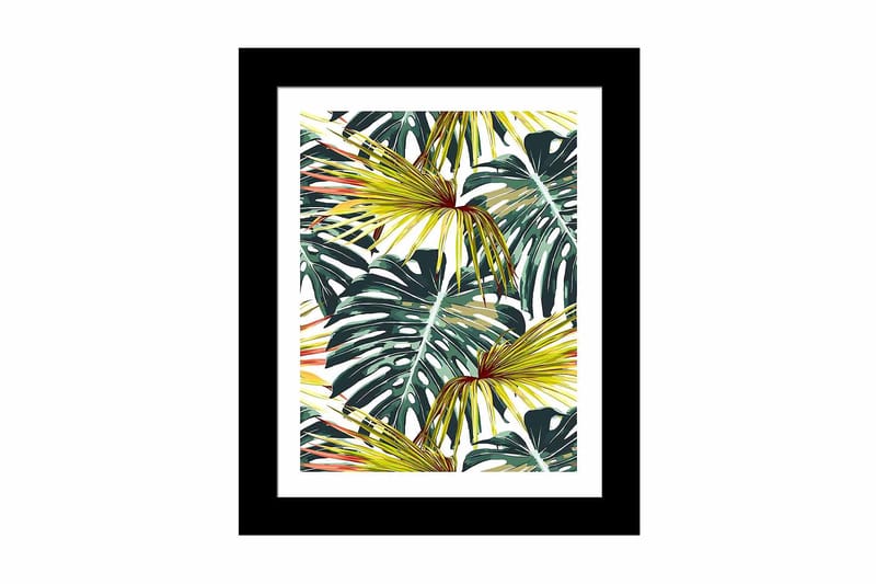 Billede Blomster med ramme flerfarvet - 22,3x52,8 cm - Boligtilbehør - Billeder & kunst