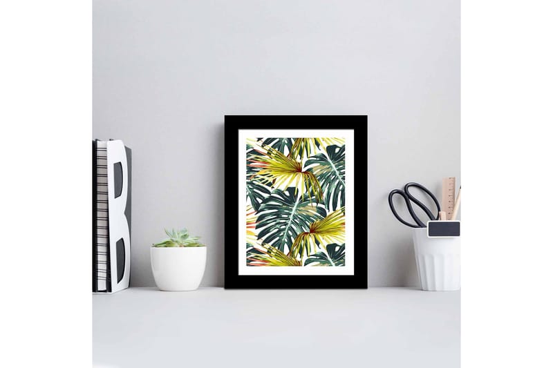 Billede Blomster med ramme flerfarvet - 22,3x52,8 cm - Boligtilbehør - Billeder & kunst