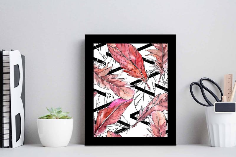 Billede Blomster med ramme flerfarvet - 22,3x52,8 cm - Boligtilbehør - Billeder & kunst