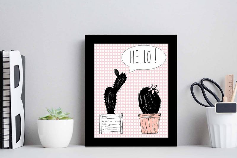 Billede Blomster med ramme flerfarvet - 22,3x52,8 cm - Boligtilbehør - Billeder & kunst