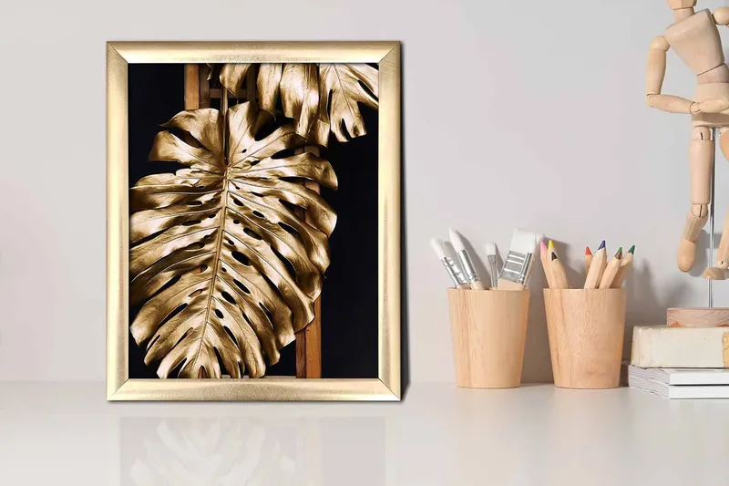 Billede Blomster med ramme flerfarvet - 22,3x52,8 cm - Boligtilbehør - Billeder & kunst