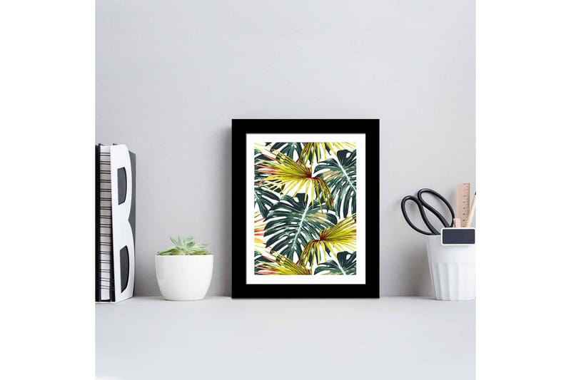 Billede Blomster med ramme flerfarvet - 22,3x52,8 cm - Boligtilbehør - Billeder & kunst