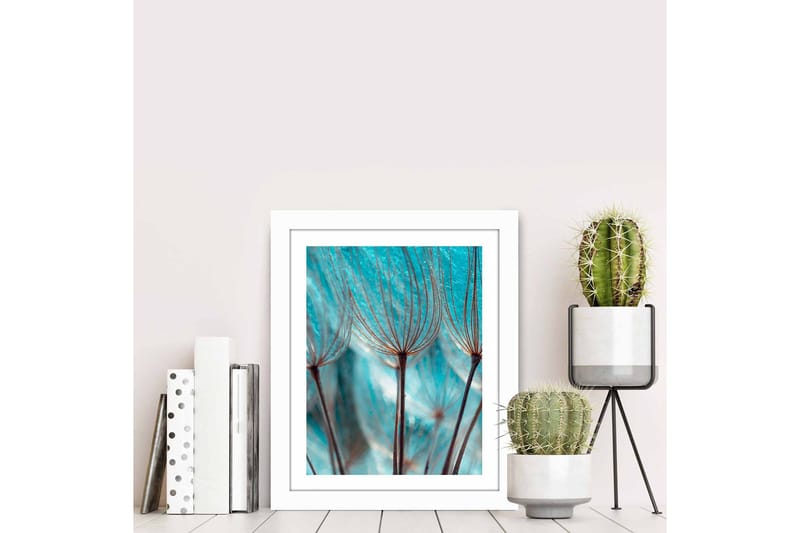 Billede Blomster med ramme flerfarvet - 22,3x52,8 cm - Boligtilbehør - Billeder & kunst