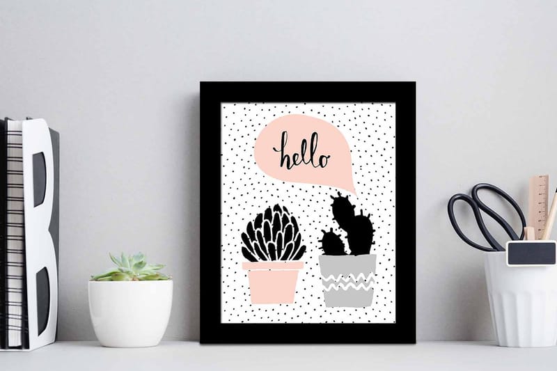 Billede Blomster med ramme flerfarvet - 22,3x52,8 cm - Boligtilbehør - Billeder & kunst