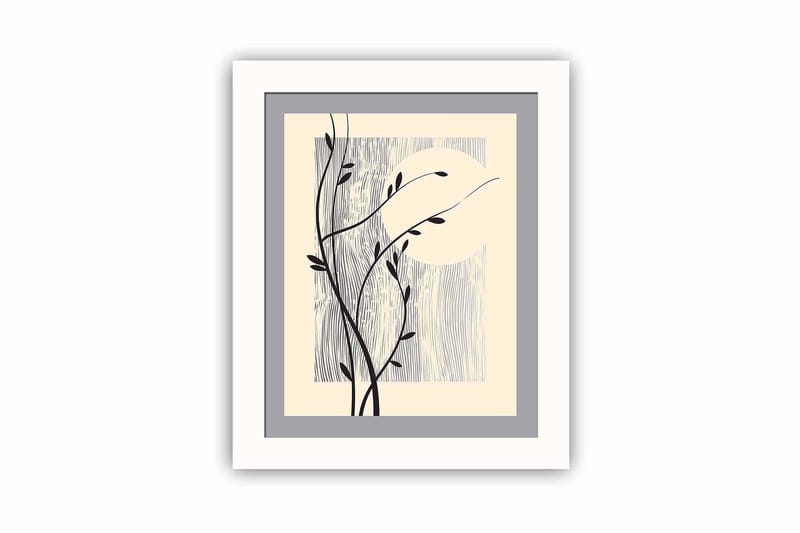 Billede Blomster med ramme flerfarvet, 22,3x52,8 cm