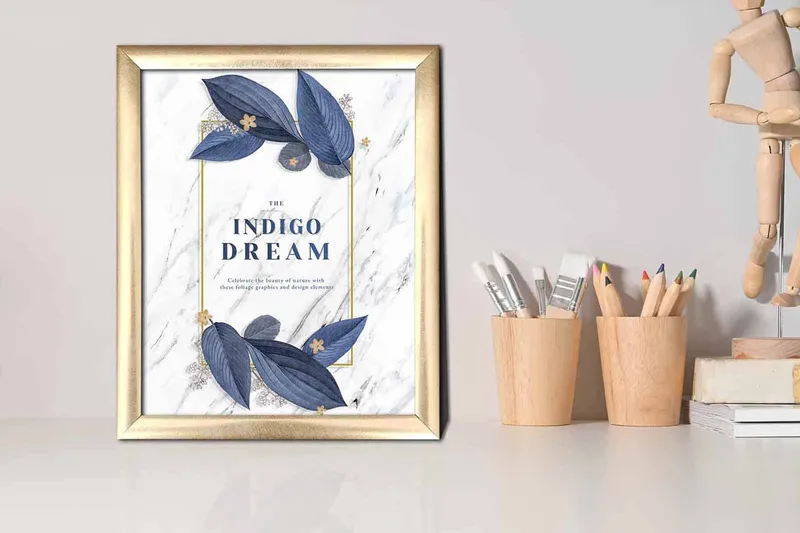 Billede Blomster med ramme flerfarvet - 22,3x52,8 cm - Boligtilbehør - Billeder & kunst