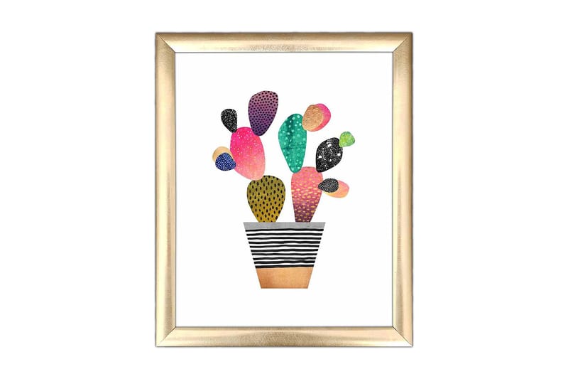 Billede Blomster med ramme flerfarvet, 22,3x52,8 cm