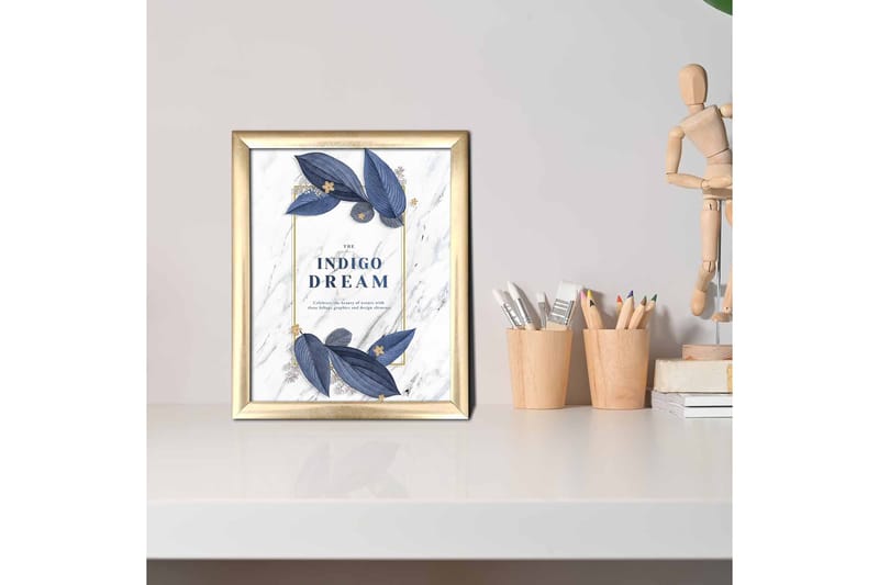 Billede Blomster med ramme flerfarvet - 22,3x52,8 cm - Boligtilbehør - Billeder & kunst