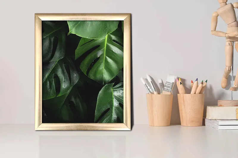 Billede Blomster med ramme flerfarvet - 22,3x52,8 cm - Boligtilbehør - Billeder & kunst