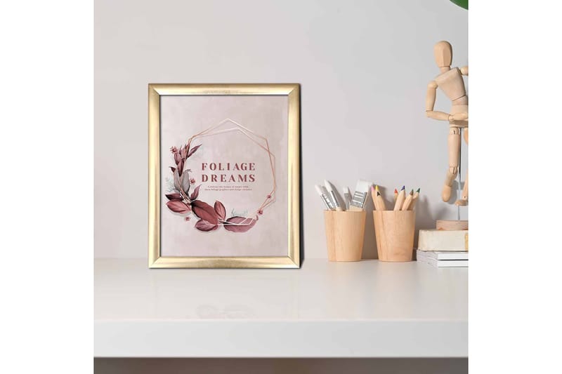 Billede Blomster med ramme flerfarvet - 22,3x52,8 cm - Boligtilbehør - Billeder & kunst