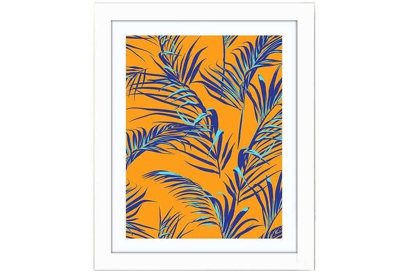 Billede Blomster med ramme flerfarvet - 22,3x52,8 cm - Boligtilbehør - Billeder & kunst