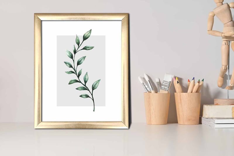 Billede Blomster med ramme flerfarvet - 22,3x52,8 cm - Boligtilbehør - Billeder & kunst