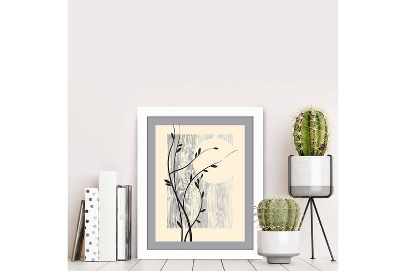 Billede Blomster med ramme flerfarvet - 22,3x52,8 cm - Boligtilbehør - Billeder & kunst