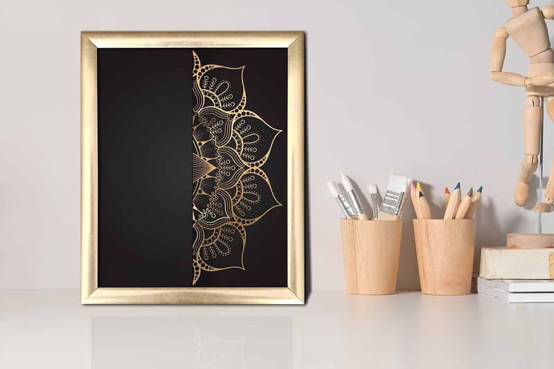 Billede Blomster med ramme flerfarvet - 22,3x52,8 cm - Boligtilbehør - Billeder & kunst