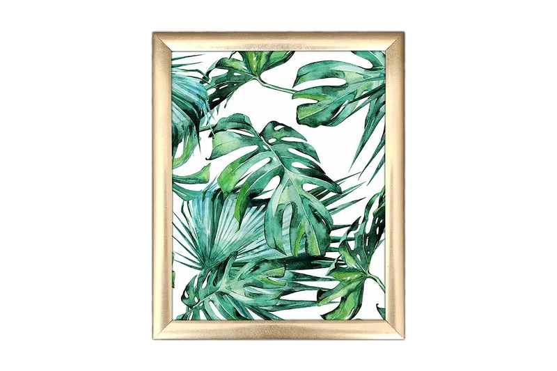 Billede Blomster med ramme flerfarvet, 22,3x52,8 cm