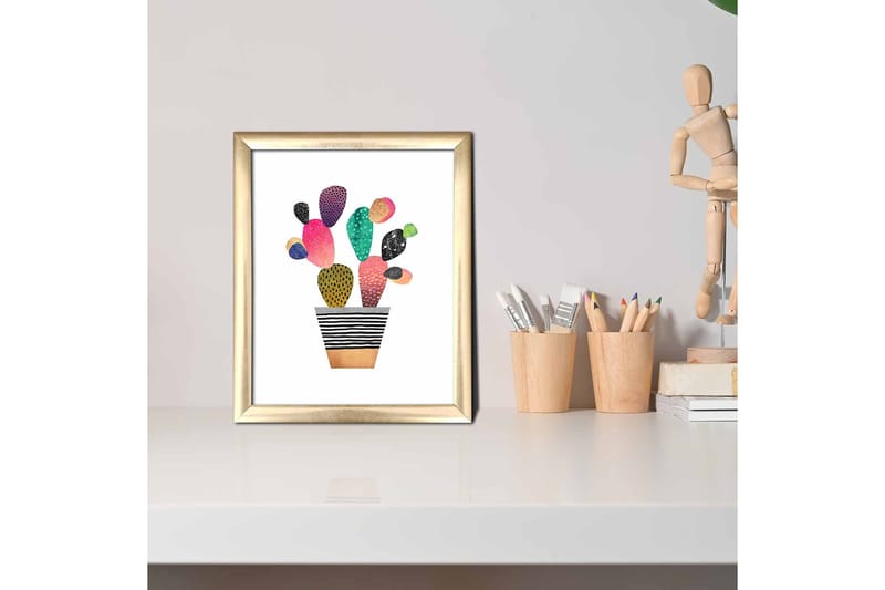 Billede Blomster med ramme flerfarvet - 22,3x52,8 cm - Boligtilbehør - Billeder & kunst