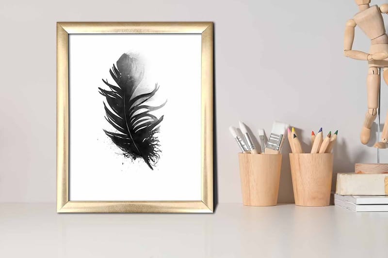 Billede Blomster med ramme flerfarvet - 22,3x52,8 cm - Boligtilbehør - Billeder & kunst