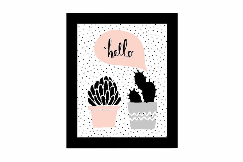 Billede Blomster med ramme flerfarvet, 22,3x52,8 cm