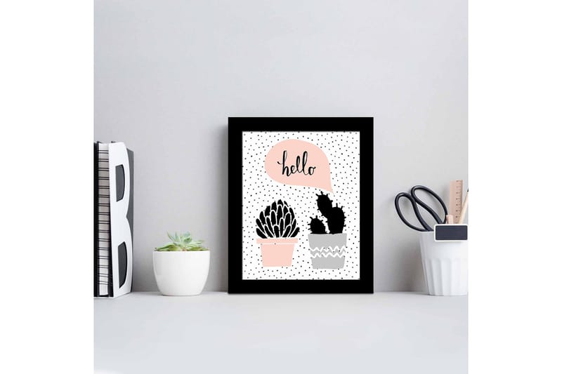 Billede Blomster med ramme flerfarvet - 22,3x52,8 cm - Boligtilbehør - Billeder & kunst