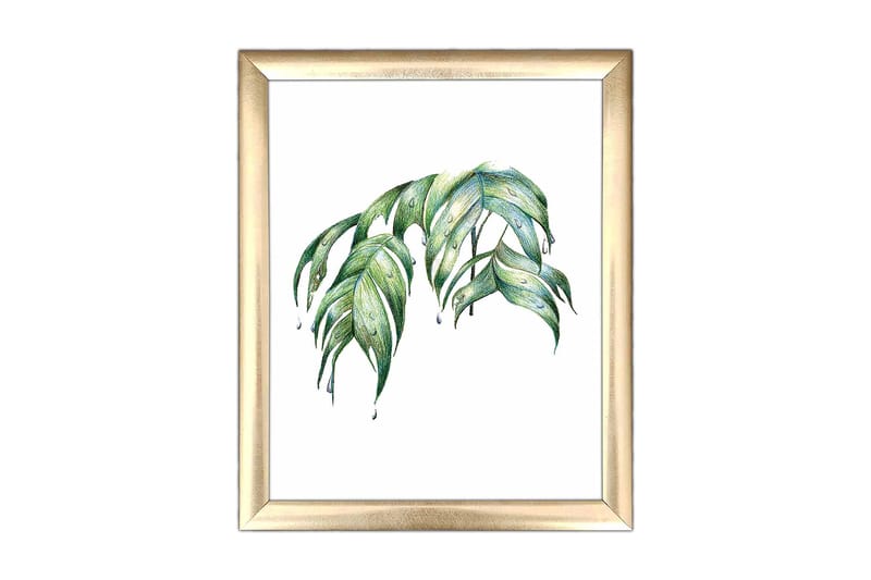 Billede Blomster med ramme flerfarvet, 22,3x52,8 cm