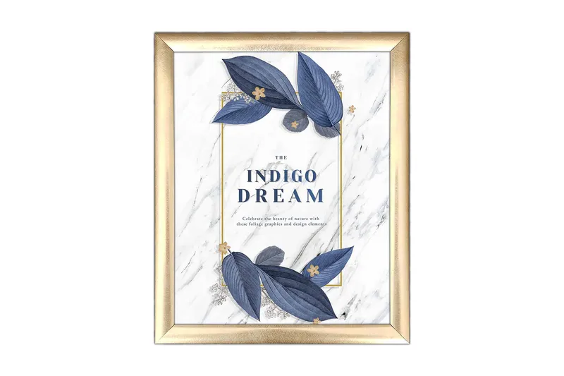 Billede Blomster med ramme flerfarvet, 22,3x52,8 cm