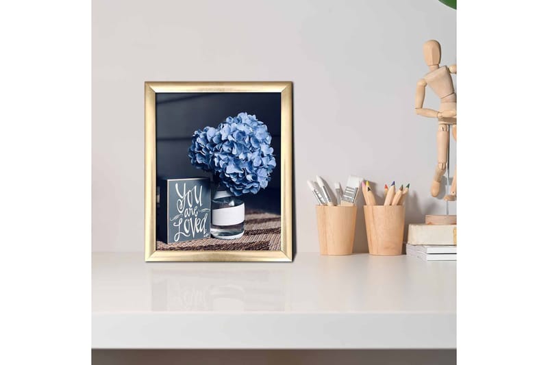 Billede Blomster med ramme flerfarvet - 22,3x52,8 cm - Boligtilbehør - Billeder & kunst