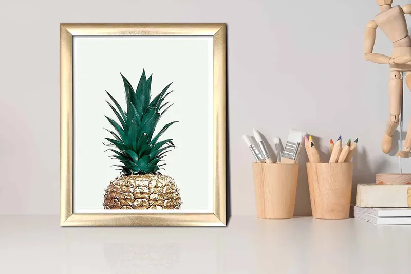 Billede Blomster med ramme flerfarvet - 22,3x52,8 cm - Boligtilbehør - Billeder & kunst