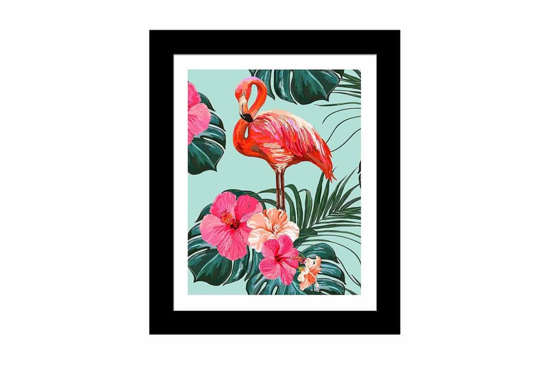 Billede Blomsterdyr med ramme flerfarvet - 22,3x52,8 cm - Boligtilbehør - Billeder & kunst