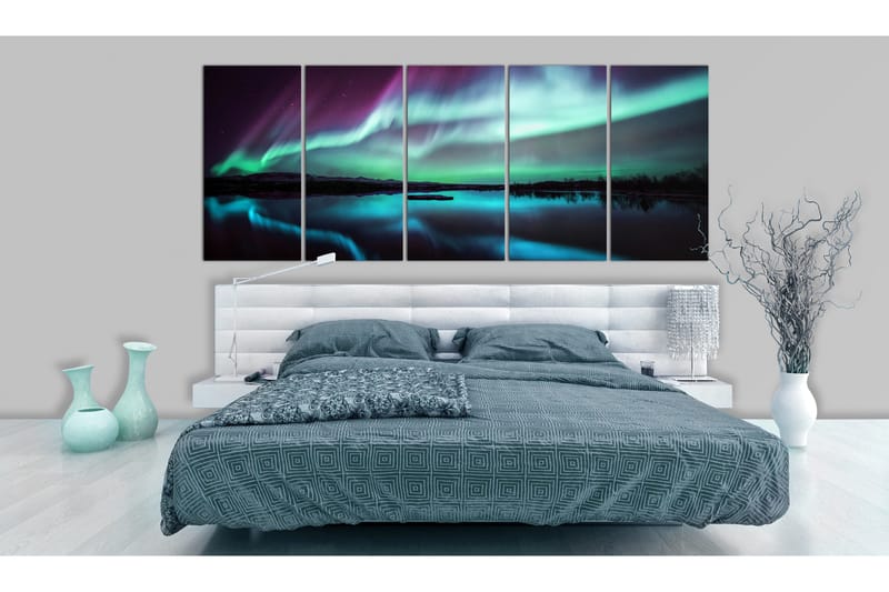 Billede Blue Ribbons 225x90 - Artgeist sp. z o. o. - Boligtilbehør - Billeder & kunst - Billeder på lærred