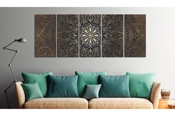 Billede Brown Mandala 200x80 - Artgeist sp. z o. o. - Boligtilbehør - Billeder & kunst - Billeder på lærred