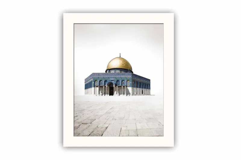 Billede Bygning med ramme flerfarvet, 22,3x52,8 cm