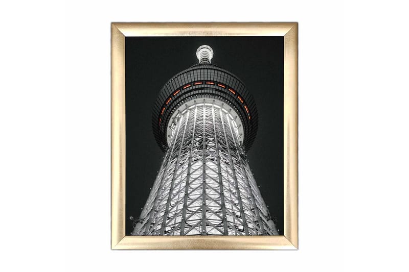Billede Bygning med ramme flerfarvet - 22,3x52,8 cm - Boligtilbehør - Billeder & kunst