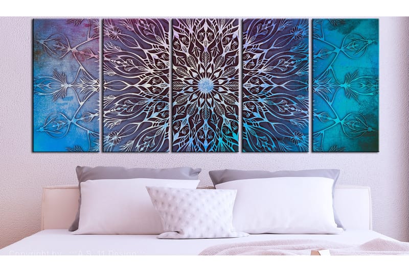 Billede Center 5 Parts Narrow Blue 225x90 - Artgeist sp. z o. o. - Boligtilbehør - Billeder & kunst - Billeder på lærred
