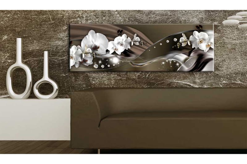 Billede Chocolate Dance Of Orchid 150x50 - Artgeist sp. z o. o. - Boligtilbehør - Billeder & kunst - Billeder på lærred