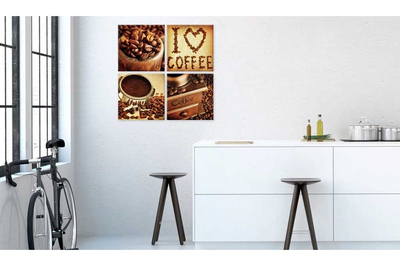 Billede Coffee Pleasant Moments 80x80 - Artgeist sp. z o. o. - Boligtilbehør - Billeder & kunst - Billeder på lærred