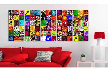 Billede Colourful Abstraction 225x90 - Artgeist sp. z o. o. - Boligtilbehør - Billeder & kunst - Billeder på lærred