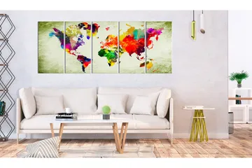 Billede Colourful Continents 225x90 - Artgeist sp. z o. o. - Boligtilbehør - Billeder & kunst - Billeder på lærred
