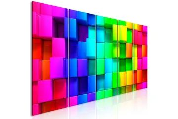 Billede Colourful Cubes 5 Parts Narrow 225x90 - Artgeist sp. z o. o. - Boligtilbehør - Billeder & kunst - Billeder på lærred