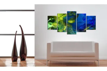 Billede Dance Of Green Flames 200x100 - Artgeist sp. z o. o. - Boligtilbehør - Billeder & kunst - Billeder på lærred