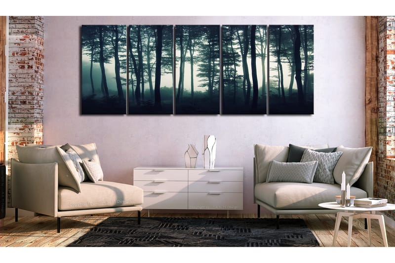 Billede Dark Forest 5 Parts Narrow 225x90 - Artgeist sp. z o. o. - Boligtilbehør - Billeder & kunst - Billeder på lærred